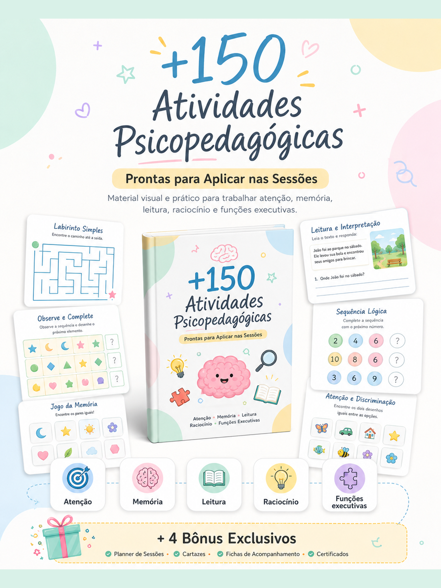 Capa do material +150 Atividades Psicopedagógicas